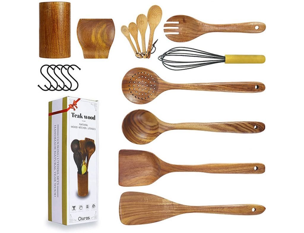 Kitchen Wood Utensils Set for Cooking