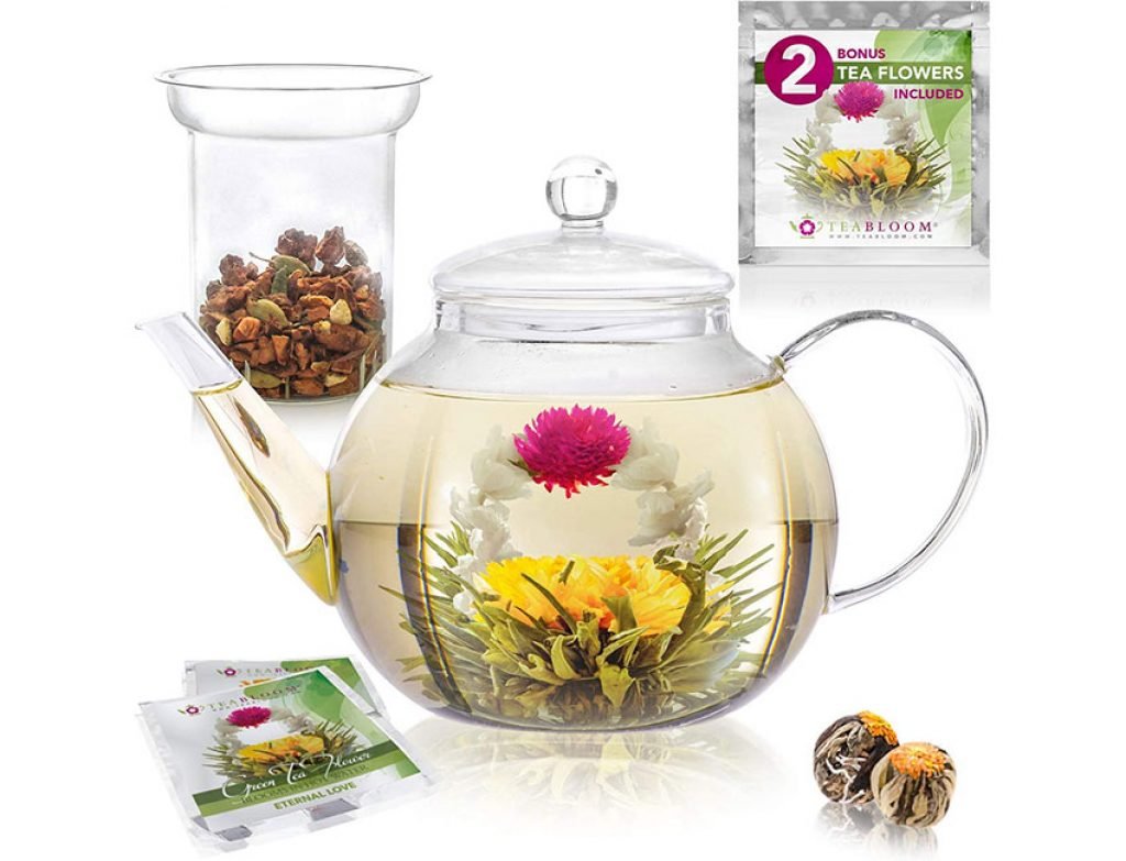 Teabloom Stovetop Microwave Safe Glass Teapot